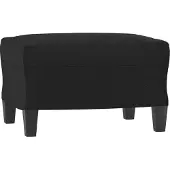 vidaXL Fauteuil avec pouf Noir 60 cm Similicuir