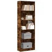vidaXL Bibliothèque chêne fumé 60x24x176 cm bois d'ingénierie