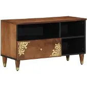 vidaXL Meuble TV , brun miel, 80 x 33 x 46 cm, bois massif de manguier