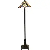 QUOIZEL Lampadaire de style Tiffany hauteur 158cm