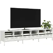 vidaXL Armoire TV blanc 202x39x43,5 cm Acier laminé à froid