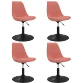 vidaXL Chaise de salle à manger 4 pcs. Pivotant Rose Velours