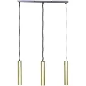 Beliani Suspension Laiton Acier 100 cm 3 lumières abat-jour rond Design moderne Cuisine Salle à manger