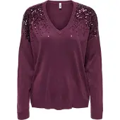 ONLY Pull ONLSTARRY LS SEQUIN femmes - Violet - EU S