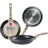 Ibili IB-505016, Poêle ronde, universelle, noire, céramique, gaz, induction, 16 cm, 1 pièce