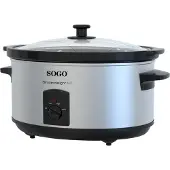 Sogo OLL-SS-10795, 5,5 l, Noir, Acier inoxydable, Pivotant, 8 personnes/personnes, Acier inoxydable, Verre