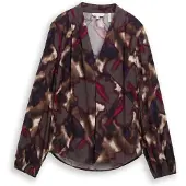 Tom Tailor Chemisier marron / brun foncé / baie / blanc