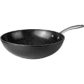 Ibili Poêle wok Quarzo, aluminium forgé, 30 cm, noir/argent