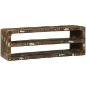 vidaXL Meuble TV Multicolore 100 x 32 x 36 cm Bois massif Vieille bois