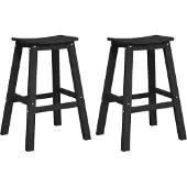vidaXL Tabouret de bar 2 pcs Noir 52 x 43 x 73.5cm HDPE