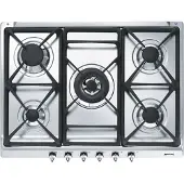 Smeg Classica Se70sgh-5 70- Gas Hob 75 Cm Argenté