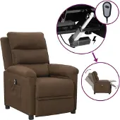 vidaXL Fauteuil relax électrique marron Tissu