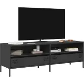 vidaXL Armoire TV noire 135x39x43,5 cm Acier laminé à froid