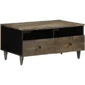 vidaXL Table basse gris clair 80x54x40 cm bois massif mangue