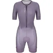 Santini Leaf Short Sleeve Trisuit Violet L Femme