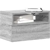 vidaXL Table de chevet murale sonoma gris 45x26x28,5 cm