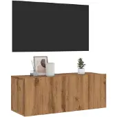 vidaXL Armoire TV murale Artisan-Chêne 80x30x30 cm Bois composite