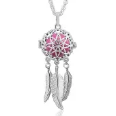 Eurowebbiz Collier Bola de grossesse fleur attrape-rêves grelot rose