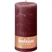 Bolsius 4x , Bougie, Bougie Rustik 20x10cm rouge velours (1 pcs)