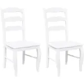vidaXL Chaises de salle à manger 2 pcs. Blanc Bois massif Hévéa
