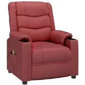 vidaXL Fauteuil relax vin rouge similicuir
