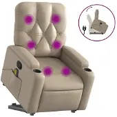 vidaXL Fauteuil de massage avec releveur Cappuccino-Brun Similicuir