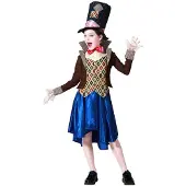 Atosa Crazy Hat Girl Costume Marron 10-12 Years Enfants