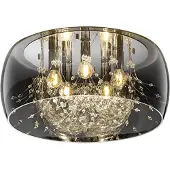TRIO Lustre moderne CRYSTEL argenté 616700506