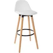 Atmosphera Tabouret bar déco style scandinave "Maxon" - Blanc