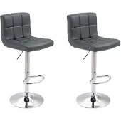 Happy Garden Lot de 2 tabourets de bar gris MIKE