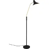 TRIO Lampadaire classique laiton noir mat bras de lecture réglable pour salon chambre 145 cm 1xE27 10W TRAVELLER