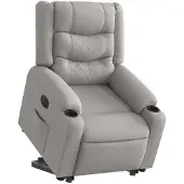 vidaXL Fauteuil relax avec releveur électrique Gris nuage Tissu