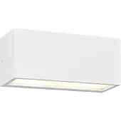 TRIO Applique extérieure, alu blanc, 2 flammes, up down, H 11 cm