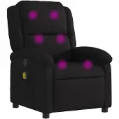 vidaXL Fauteuil relax de massage, tissu noir