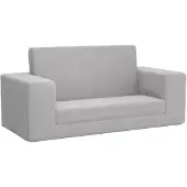 vidaXL Canapé-lit pour enfants 2 places Gris clair Peluche douce