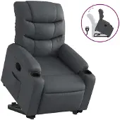 vidaXL Fauteuil relax avec releveur Gris Similicuir