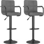 vidaXL Tabouret de bar 2 pcs tissu gris clair