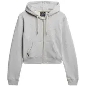 Superdry Essential Logo Cropped Full Zip Sweatshirt Gris XS Femme