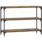vidaXL Bibliothèque Chêne fumé 100x33x70,5 cm Bois d'ingénierie acier