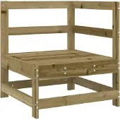 vidaXL Canapé d'angle de jardin Bois de pin imprégné