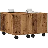 vidaXL Table basse imitation vieux bois 60x60x38 cm Bois composite