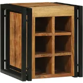 vidaXL Casier à vin brun et noir 35 x 35 x 39 cm bois massif acacia