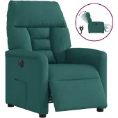 vidaXL Fauteuil inclinable électrique Vert foncé Tissu