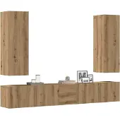 vidaXL Armoires TV murales 5 pcs. Chêne Artisan Matériaux dérivés du bois
