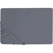 Beliani Drap-housse coton gris foncé 140 x 200 cm JANBU (140 x 200 cm)