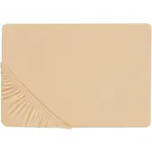 Beliani Drap-housse coton beige sable 140 x 200 cm JANBU (140 x 200 cm)