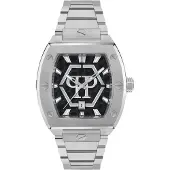 Philipp Plein Montre à affichage analogique noir / argent