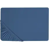Beliani Drap-housse coton bleu marine 180 x 200 cm JANBU (180 x 200 cm)