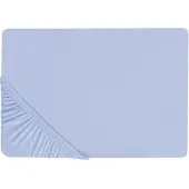 Beliani Drap-housse coton bleu 140 x 200 cm JANBU (140 x 200 cm)