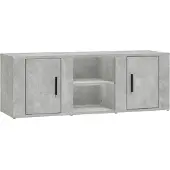 vidaXL Armoire TV gris béton 100x31,5x35 cm Bois composite